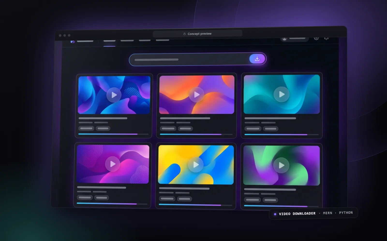 Social Video Downloader — concept preview